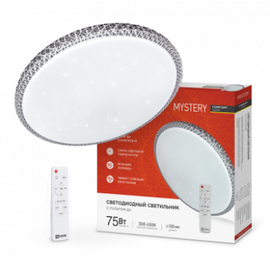 Светильник светодиодный COMFORT MYSTERY 75Вт 230В 3000-6500K 6000Лм 500x85мм с пультом ДУ IN HOME