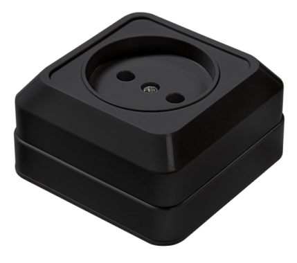 Розетка одинарная BOLLETO черная накладная 7022B IN HOME