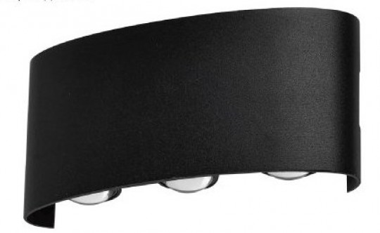 Светильник уличный светодиодный ДБУ TWIN-830BL 8Вт 3000К IP54 черный IN HOME