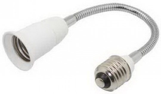 Переходник Ecola base гибкий с цоколя E27 на E27 300мм серебряный /A7L17SEAY/