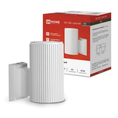 Светильник уличный односторонний НБУ LINE-1хA60-WH алюминиевый под 1хA60 E27 белый IP65 IN HOME