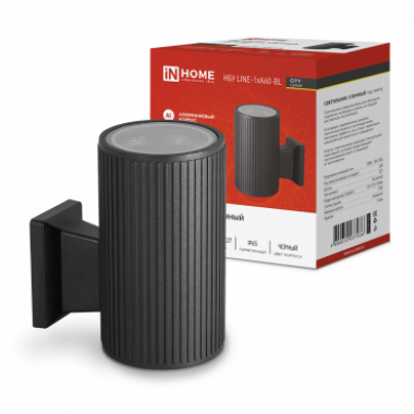 Светильник уличный односторонний НБУ LINE-1хA60-BL алюминиевый под лампу 1хA60 E27 230B черный IP65 IN HOME