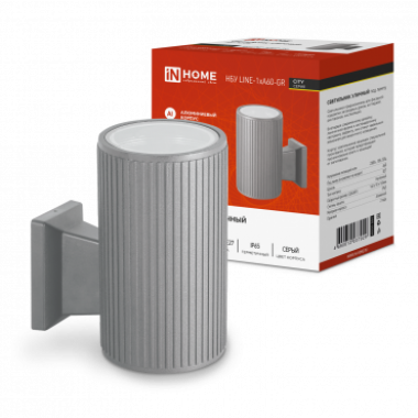 Светильник уличный односторонний НБУ LINE-1хA60-GR алюминиевый под лампу 1хA60 E27 230B серый IP65 IN HOME