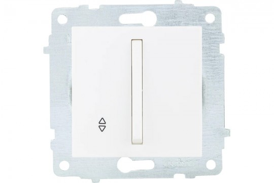Выключатель одноклавишный проходной (цвет белый) М + К тонкая клавиша