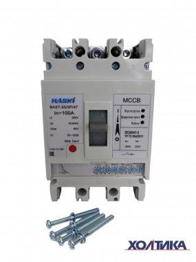 Автоматический выключатель ВА57-33 с электронным расцепителем 3Р 100А HASKI