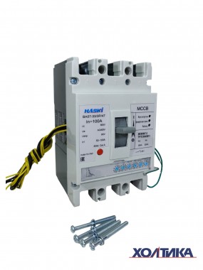 Автоматический выключатель ВА57-33 с электронным расцепителем 3Р 100А HASKI