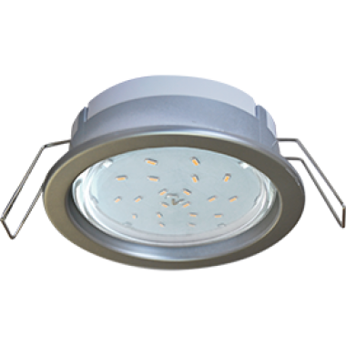 Светильник встраиваемый Ecola GX53 DL для твердых поврхностей и мебели сатин-хром  26х103 /FS53DLECC/