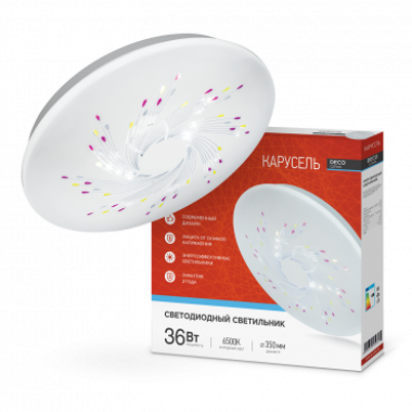 Светильник светодиодный серии DECO КАРУСЕЛЬ 36Вт 230В 6500К 3240Лм 380х55мм IN HOME
