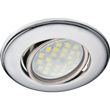 Светильник встраиваемый Ecola MR16 DH03 GU5.3 поворотный выпуклый (скрытый крепеж лампы) хром 25x88 /FC1601EFS/