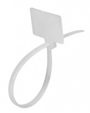 Стяжки крепежные с маркировочной площадкой КСМ 4*205 белый (уп./100шт.) HLT