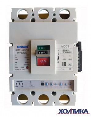 Автоматический выключатель ВА57-40 - 4710 - НР230AC с электронным расцепителем 3Р 630А HASKI