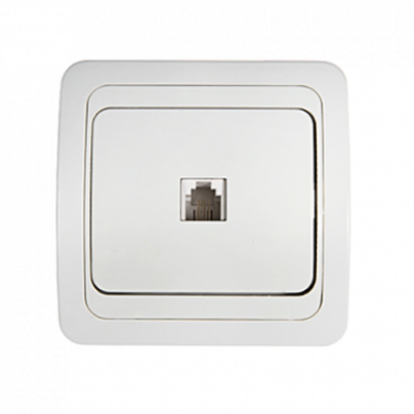 Розетка компьютерная одинарная RJ-45 CLASSICO белая 2131 IN HOME
