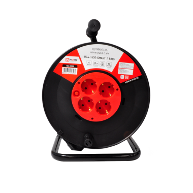 Удлинитель на катушке RG4-1650-SMART с т/з 4-х местный с заземляющим контактом 16А 50м 8865 IN HOME