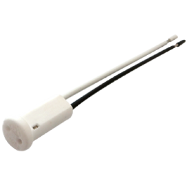 Патрон керамический круглый торцевой с проводами 2*8cm Ecola base G4 (1 из уп. по 10) 