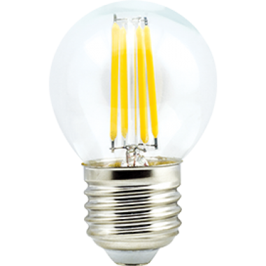 Лампа светодиодная Ecola glode LED Premium 6,0W G45 220V E27 4000K 360° filament прозр.68x45
