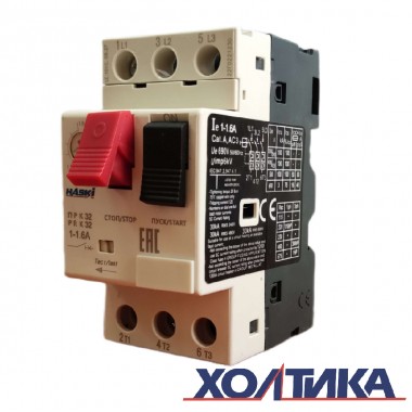 Пускатель ручной кнопочный ПРК32-2,5 2,5А 3Р 1,6-2,5А HASKI