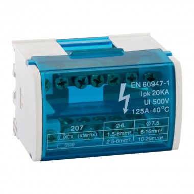 Шина "N" нулевая на DIN-рейку в корпусе-2х7групп-КЭАЗ 