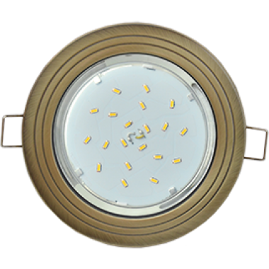 Cветильник встраиваемый Ecola GX53 H4 9010 без рефл. "2 круга" черненая бронза 43x115 (к+) /FN31H4ECB/