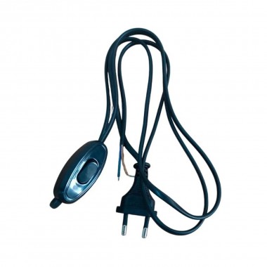 Сетевой шнур LEEK LE E2S для бра, 1,7м 2х0,5 2А (черный) (20/200)