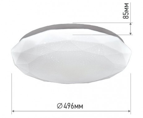 Светильник светодиодный серии DECO ДАЙМОНД 95Вт 230В 6500К 10000Лм 496х85мм IN HOME