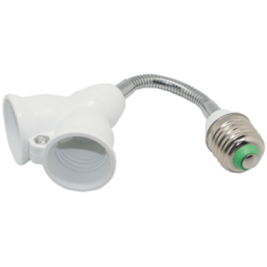 Переходник Ecola base гибкий с цоколя E27 на 2хE27 150мм белый /A7F27WEAY/