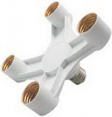 Переходник Ecola base с цоколя E27 на 4хE27 широкий белый /A7T47WEAY/