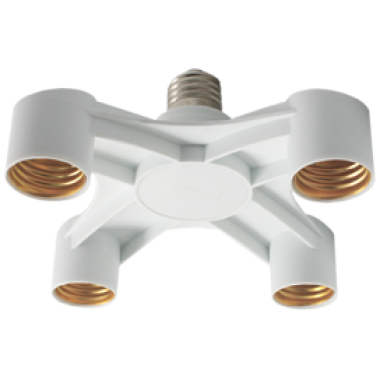 Переходник Ecola base с цоколя E27 на 4хE27 широкий белый /A7T47WEAY/