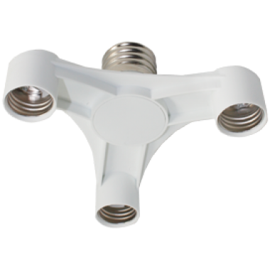 Переходник Ecola base с цоколя E40 на 3хE27 широкий белый /A8T37WEAY/