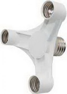 Переходник Ecola base с цоколя E40 на 3хE27 широкий белый /A8T37WEAY/