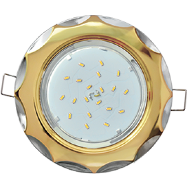 Светильник встраиваемый Ecola GX53 H4 9014 без рефл. "Звезда" золото-хром 38x116 (к+) /FM81H4ECB/