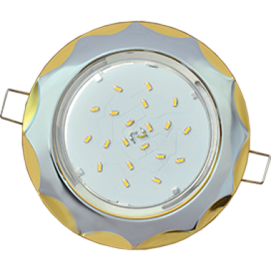 Светильник встраиваемый Ecola GX53 H4 9014 без рефл. "Звезда" хром-золото 38x116 (к+) /FE81H4ECB/