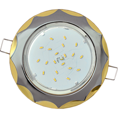 Светильник встраиваемый Ecola GX53 H4 9014 без рефл. "Звезда" черный хром-золото 38x116 (к+) /FI81H4ECB/