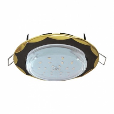 Светильник встраиваемый Ecola GX53 H4 9014 без рефл. "Звезда" черный хром-золото 38x116 (к+) /FI81H4ECB/