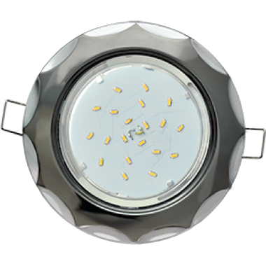 Светильник встраиваемый Ecola GX53 H4 9014 без рефл. "Звезда" черный хром-хром 38x116 (к+) /FJ81H4ECB/