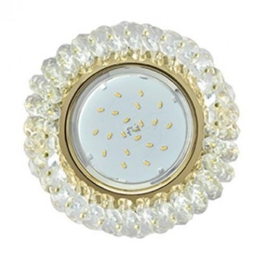 Ecola Light GX53 H4 Glass Круглый с хрусталиками Прозрачный /Золото 56x120 (к+) /FD53RLECB/