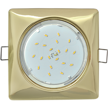 Светильник встраиваемый Ecola GX53 H4  Square квадрат выпуклый без рефл. золото 107x41 (к+) /FG53S4ECB/