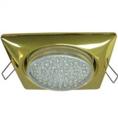 Светильник встраиваемый Ecola GX53 H4  Square квадрат выпуклый без рефл. золото 107x41 (к+) /FG53S4ECB/