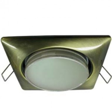 Светильник встраиваемый Ecola GX53 H4  Square квадрат выпуклый без рефл. черненая бронза 107x41 (к+) /FN53S4ECB/