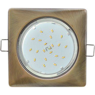 Светильник встраиваемый Ecola GX53 H4  Square квадрат выпуклый без рефл. черненая бронза 107x41 (к+) /FN53S4ECB/