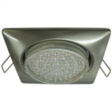 Светильник встраиваемый Ecola GX53 H4  Square квадрат выпуклый без рефл. сатин-хром 107x41 (к+) /FS53S4ECB/