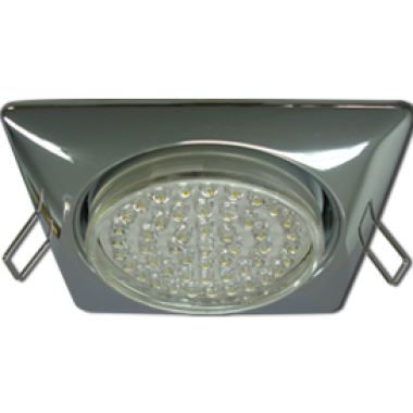 Светильник встраиваемый Ecola GX53 H4  Square квадрат выпуклый без рефл. хром 107x41 (к+) /FC53S4ECB/