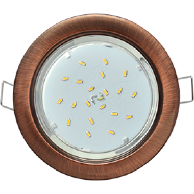 Светильник встраиваемый Ecola GX53 H4 без рефл, Черненая медь 38x106 /FP53H4ECB/