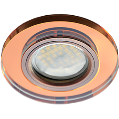 Светильник встраиваемый Ecola MR16 DL1650 GU5.3 Glass Стекло Круг янтарь/черн медь 25x95 /FA1650EFF/