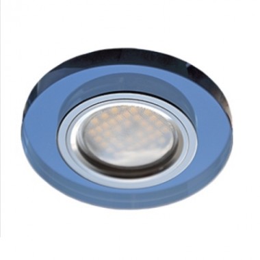 Светильник встраиваемый Ecola MR16 DL1650 GU5.3 Glass Стекло Круг голубой/хром 25x95 /FL1650EFF/