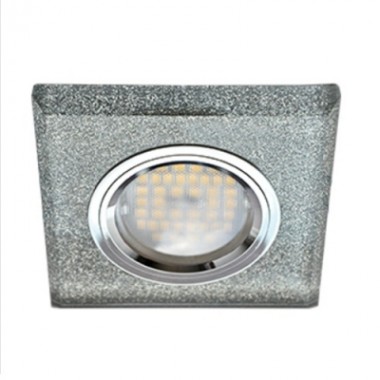 Светильник встраиваемый Ecola MR16 DL1651 GU5.3 Glass Стекло Квадрат скошенный край серебряный блеск/хром 25x90x90 (кd74) /FS1651EFF/