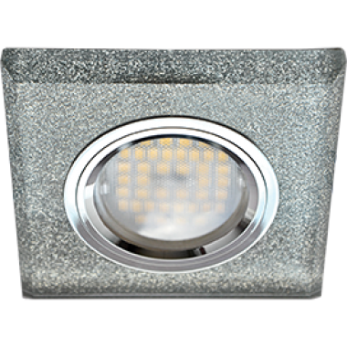 Светильник встраиваемый Ecola MR16 DL1651 GU5.3 Glass Стекло Квадрат скошенный край серебряный блеск/хром 25x90x90 (кd74) /FS1651EFF/