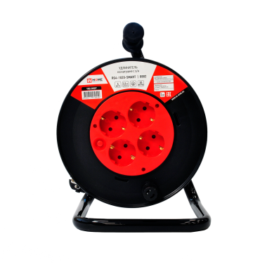 Удлинитель на катушке RG4-1020-SMART с термозащитой 4-х местный с заземляющим контактом 10А 20м 8802 IN HOME