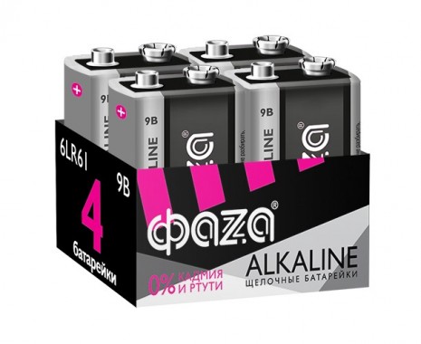 Алкалиновый элемент питания 6LR61 ФАZА Alkaline Pack-4