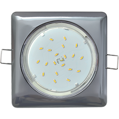 Светильник встраиваемый Ecola GX53 H4 Square квадрат выпуклый без рефл. черный хром 107x41 (к+) /FB53S4ECB/