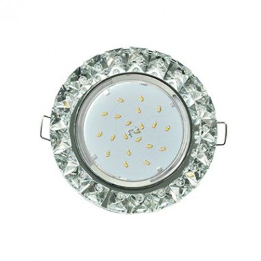 Светильник встраиваемый Ecola GX53 H4 5361 Glass Круг с крупными стразами Конус фон зерк/центр часть хром 52x120 (к+) /FK53RGECB/